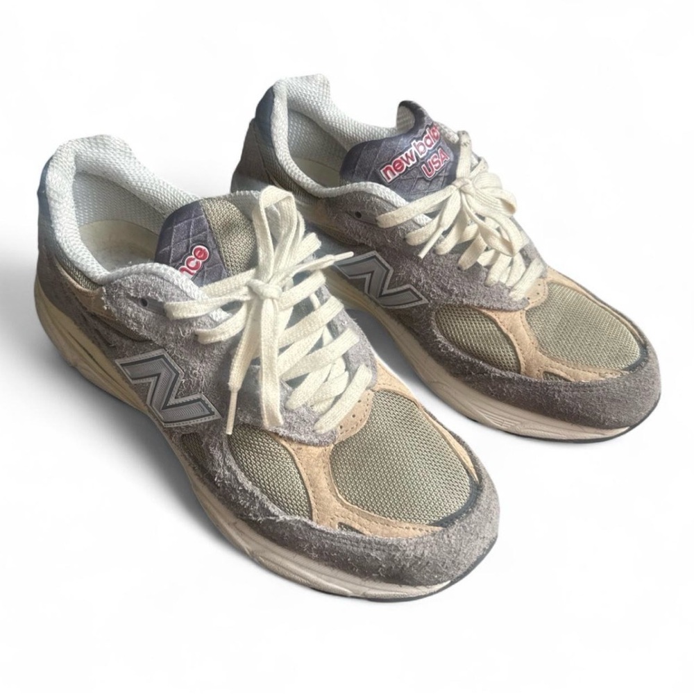 New Balance Beige and Gray Athletic Shoes